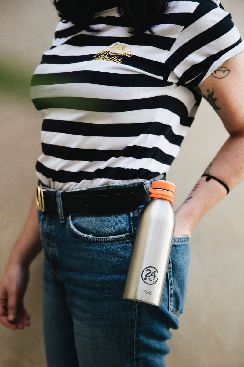 24Bottles 24bottles, Litro vandflaske, sølvfarvet - 1000ml. - Bahne